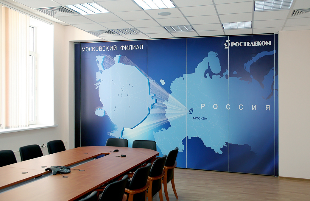 Оформление зоны рецепшен для компании «Ростелеком»